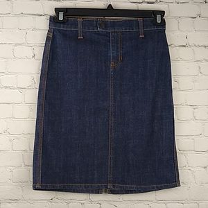 Gap Jeans Denim Jean Skirt Back slit Modest 1
